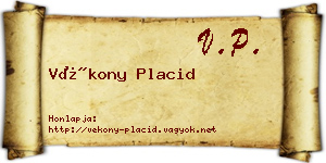 Vékony Placid névjegykártya